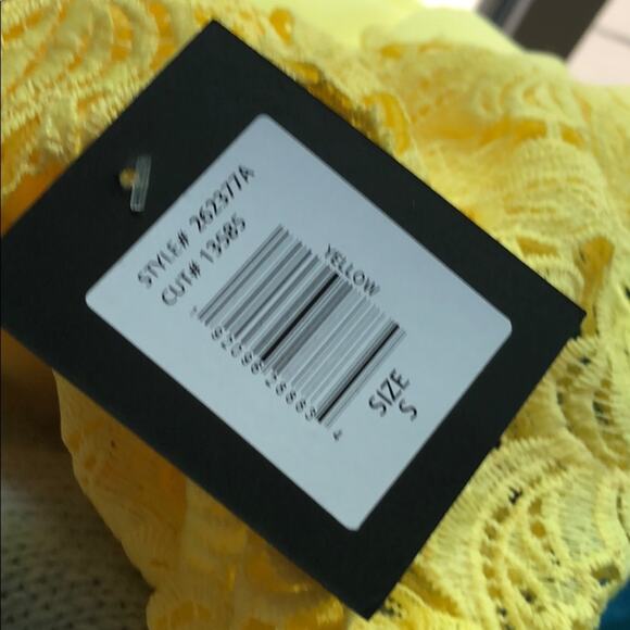 Marina Bright Yellow Lace Sleeve Sheath Dress Party Wedding Size S NWT - Picture 11 of 11